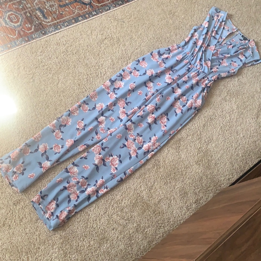 Sky Blue Floral Jumpsuit